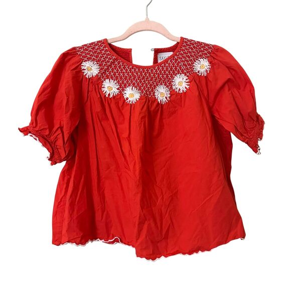 SAYLOR Zuzu Daisy‎ Floral Top Red Medium - Picture 2 of 5
